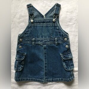 The Childrens Place Girls Jean Denim Cargo Overalls Dress